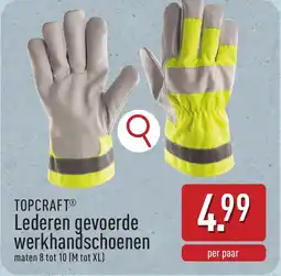 ALDI Topcraft lederen gevoerde werkhandschoenen aanbieding