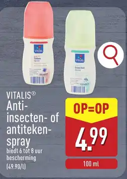 ALDI Vitalis anti- insecten- of antiteken- spray aanbieding
