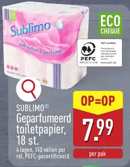 ALDI Sublimo geparfumeerd toiletpapier aanbieding