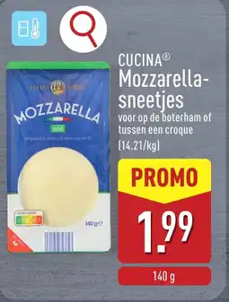 ALDI Cucina mozzarella sneetjes aanbieding