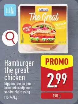 ALDI Hamburger the great chicken aanbieding