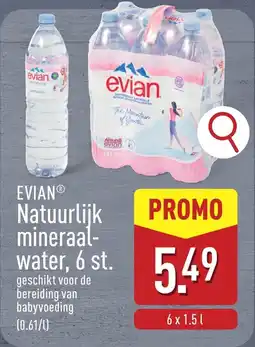 ALDI Evian natuurlijk mineraal water aanbieding