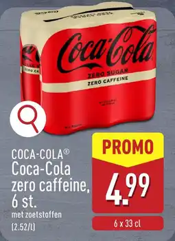 ALDI Coca-Cola zero caffeine aanbieding