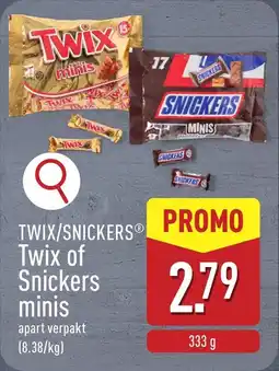 ALDI Twix of Snickers Minis aanbieding