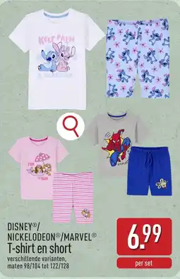 ALDI Disney/Nickelodeon/Marvel T-Shirt en Short aanbieding