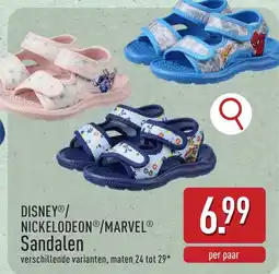 ALDI Disney / Nickelodeon / Marvel Sandalen aanbieding