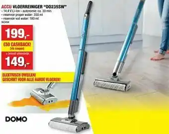 Hubo Domo elektro accu vloerreiniger do235sw aanbieding