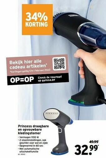 GAMMA Princess draagbare en opvouwbare kledingstomer aanbieding