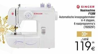 Cora Singer naaimachine f1306 aanbieding