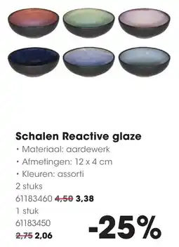 Hanos Schalen Reactive glaze aanbieding