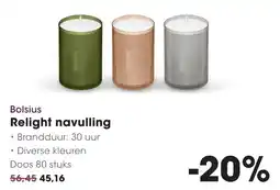 Hanos Bolsius Relight navulling aanbieding