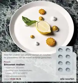 Hanos Pavoni Siliconen mallen aanbieding
