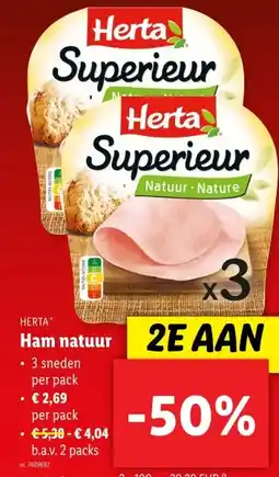 Lidl Ham natuur aanbieding