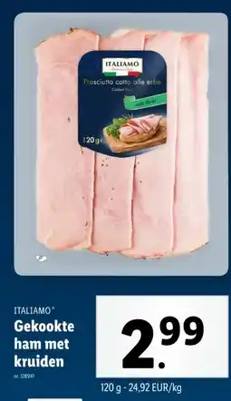 Lidl Gekookte ham met kruiden aanbieding
