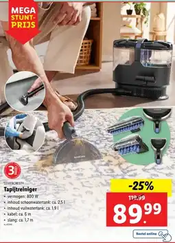 Tapijtreiniger vermogen