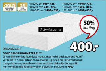 Dreamzone Gold S50 Springmatras