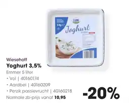 Hanos Wiesehoff Yoghurt 3,5% aanbieding