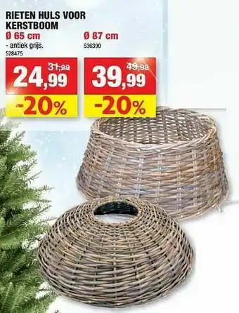 Rieten huls voor kerstboom
