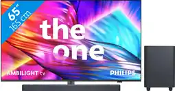 Coolblue Philips The One 65PUS8909 - Ambilight (2024) + JBL Bar 500 Noir aanbieding