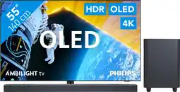 Coolblue Philips 55OLED809 - Ambilight (2024) + JBL Bar 800 Noir aanbieding