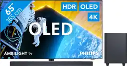Coolblue Philips 65OLED809 - Ambilight (2024) + JBL Bar 800 Noir aanbieding