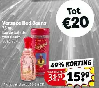 Kruidvat Versace red jeans edt aanbieding