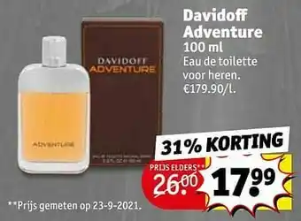 Kruidvat Davidoff adventure edt aanbieding