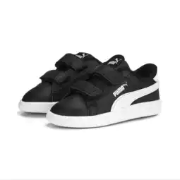 Decathlon Smash 3.0 leren V sneakers voor baby’s PUMA Black White aanbieding