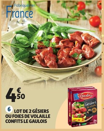 Auchan Lot De 2 Gesiers Ou Foies De Volaille Confits Le Gaulois aanbieding