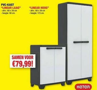 Hubo PVC-KAST LINEAR LAAG + LINEAR HOOG aanbieding