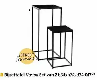 YGO Bijzettafel norton set van 2 aanbieding