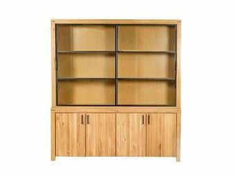 Deba Meubelen Vitrinekast BO - Naturel eiken/metaal Hout aanbieding