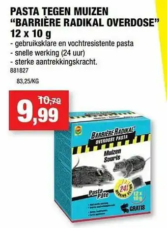 Hubo Pasta tegen muizen barrière radikal overdose aanbieding