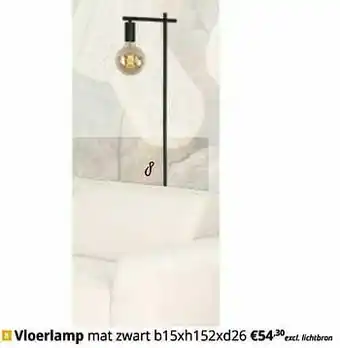 YGO Vloerlamp mat zwart aanbieding