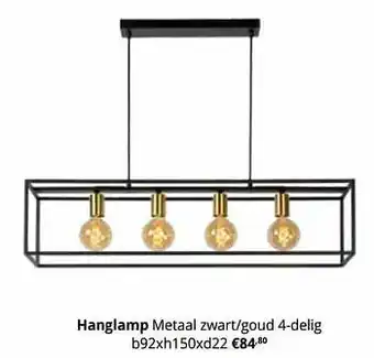 YGO Hanglamp metaal zwart-goud 4-delig aanbieding