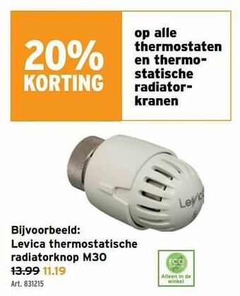 GAMMA Levica thermostatische radiatorknop m30 aanbieding