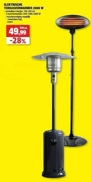 Hubo Elektrische terrasverwarmer aanbieding