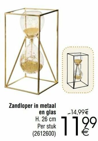 Cora Zandloper in metaal en glas aanbieding