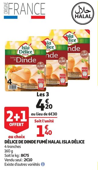 Auchan Delice De Dinde Fume Halal Isla Delice aanbieding