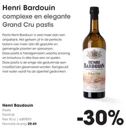 Hanos Henri Baudouin Pastis aanbieding