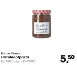 Hanos Bonne Maman Hazelnootpasta aanbieding