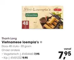 Hanos Thanh Long Vietnamese loempia's aanbieding