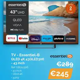Krëfel Essentiel-B TV QLED 4K 43QLED306 aanbieding