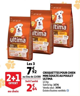 Auchan Croquettes Pour Chien Mini Adulte Au Poulet Ultima aanbieding