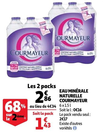 Auchan Eau Minerale Naturelle Courmayeur aanbieding