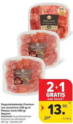 Carrefour Market Degustatie Negroni lankje Premium Les saucissons of Plateau fumé Negroni aanbieding