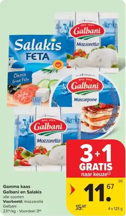 Carrefour Market Gamma kaas Galbani en Salakis aanbieding