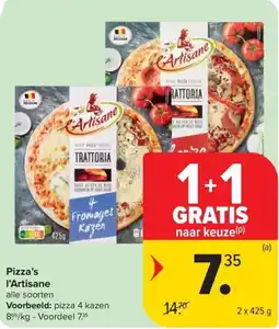 Carrefour Market Pizza's l'Artisane aanbieding