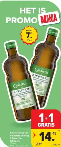 Carrefour Market Extra Olijfolie Van de eerste persing Il Frantolio aanbieding