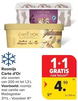 Carrefour Market Roomijs Carte d'Or aanbieding